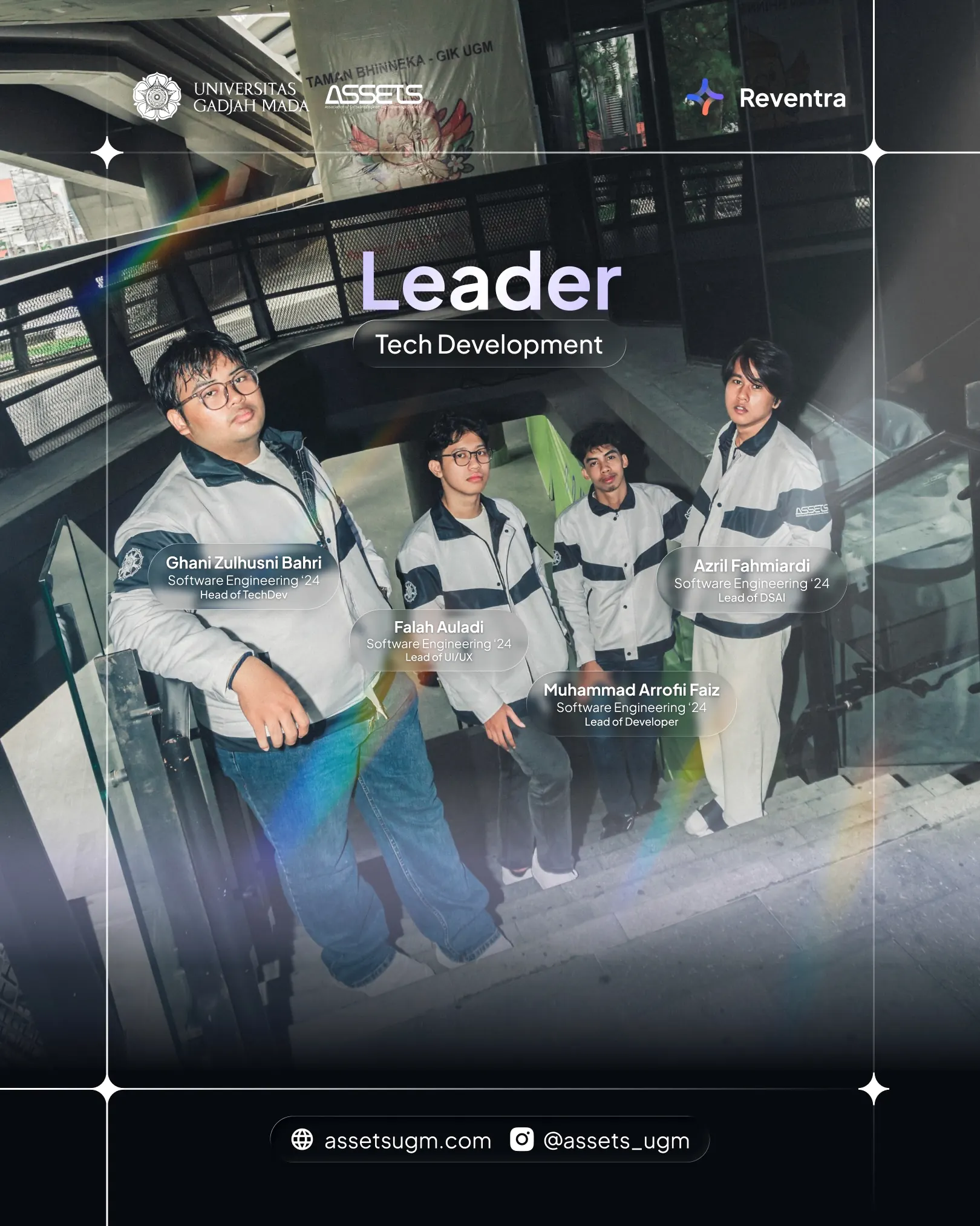 ASSETS poster introducing the tech development leaders