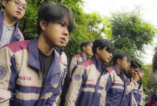 GEMASTIK finalists from UGM lined up in their contingent jackets